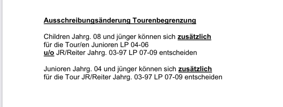 Ausschreibungsänderung Ausschreibungsänderung